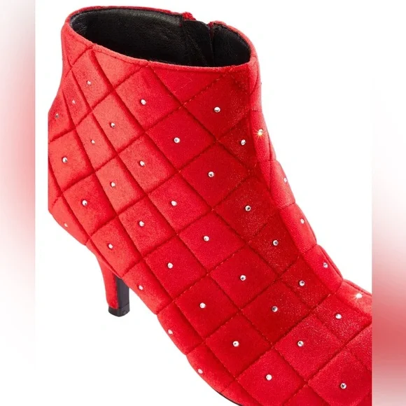 Red Rhinestone Booties - Picture 6 of 7